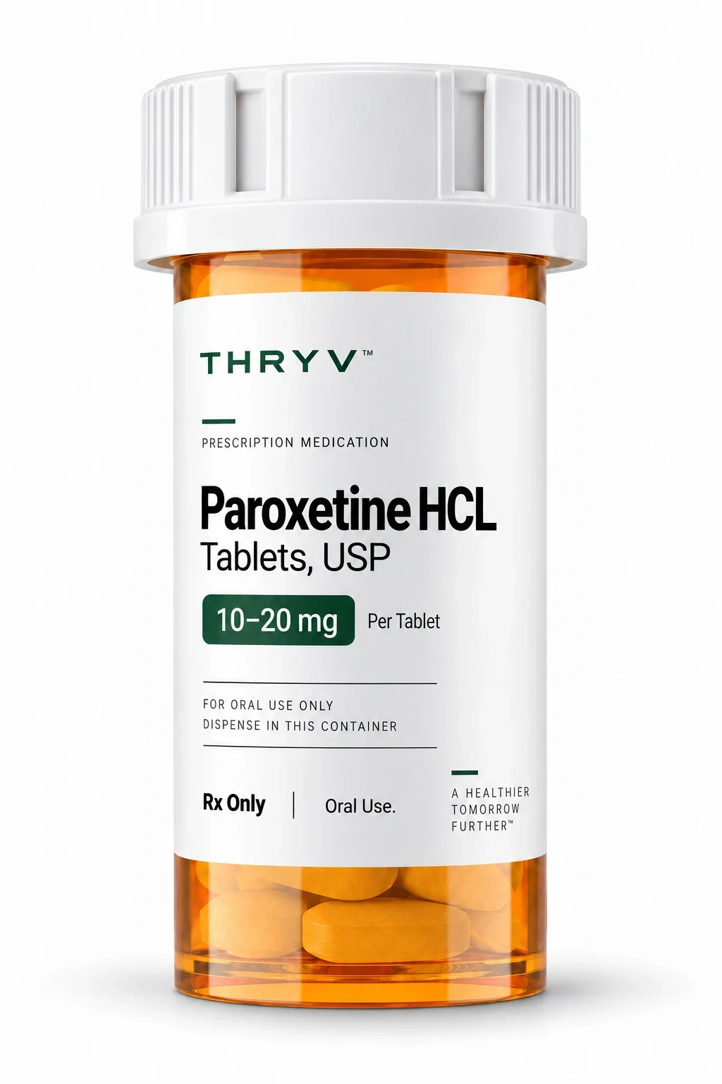 Thryv Paroxetine development bottle artwork
